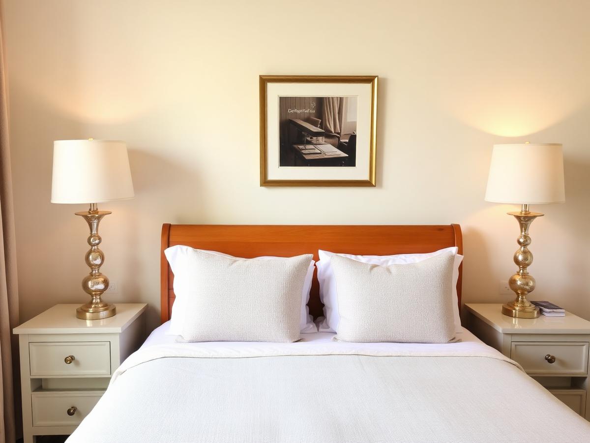 Lampshade styled in a guest room