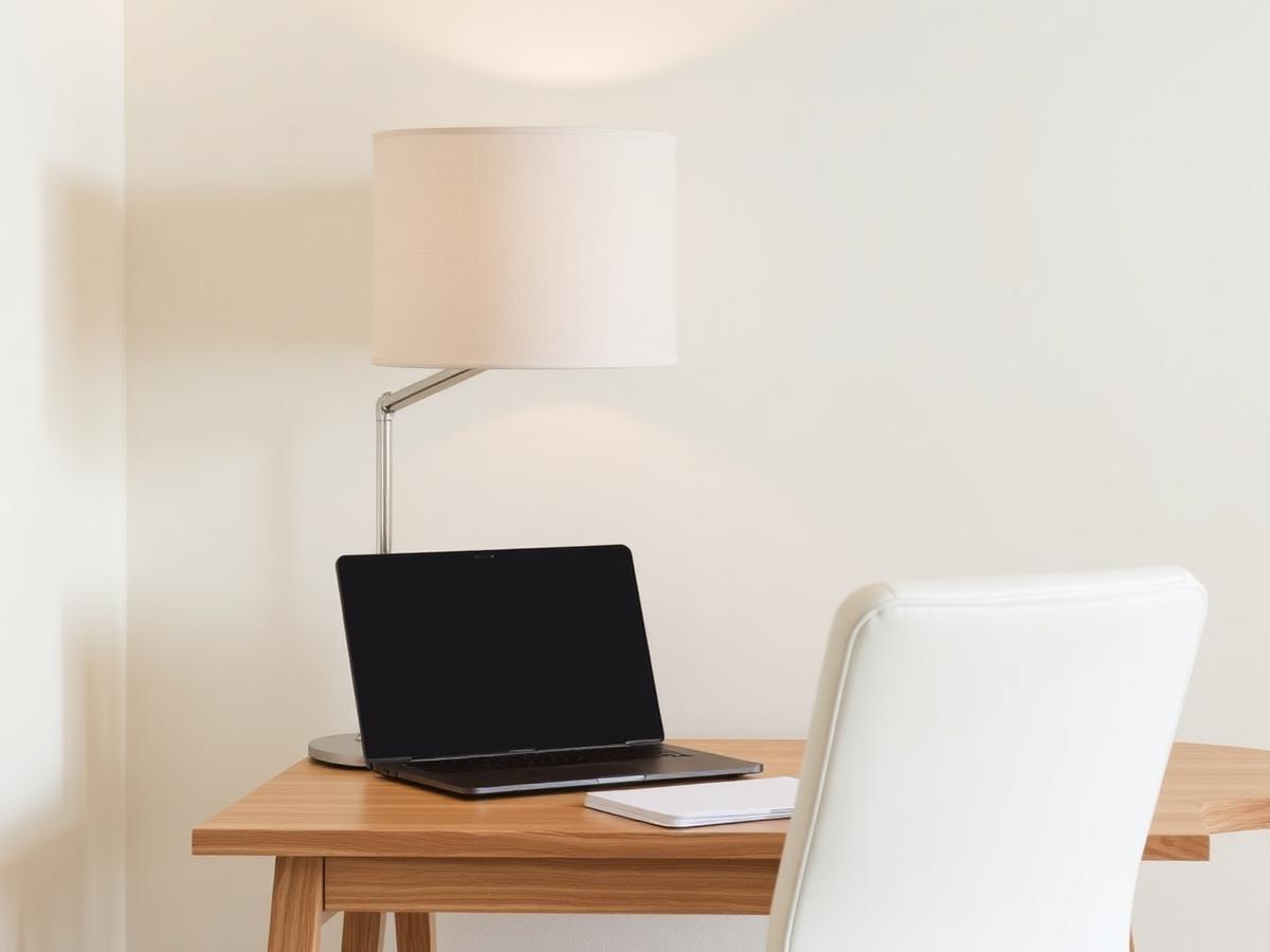 Lampshade styled in a home office